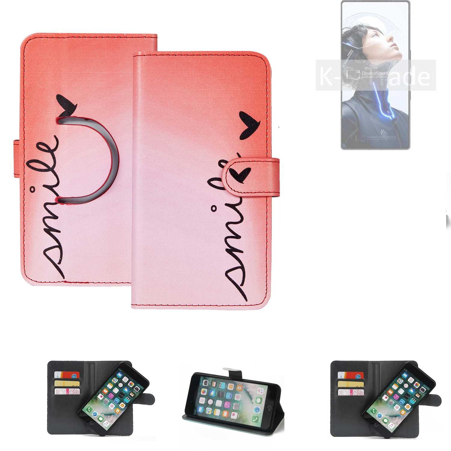 K-S-Trade Handyhülle für REDMAGIC 11 Pro, Schutzhülle Handyhülle Hülle cover bookstyle Etui “smile“