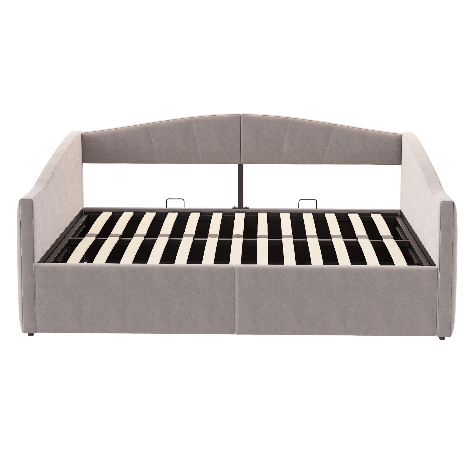 STILVORA Schlafsofa mit bettkasten Polsterbett Tagesbett 140×200 mit Lattenrost,Jugendbett, mit hydraulischem Stauraum, samtgepolstert & Lattenrost 140x200 cm, ohne Matratze