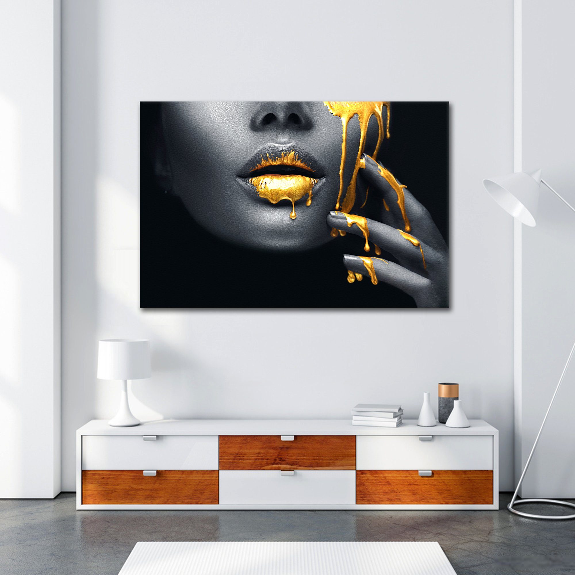 ArtMind Wandbild Golden face, Premium Wandbilder als Poster