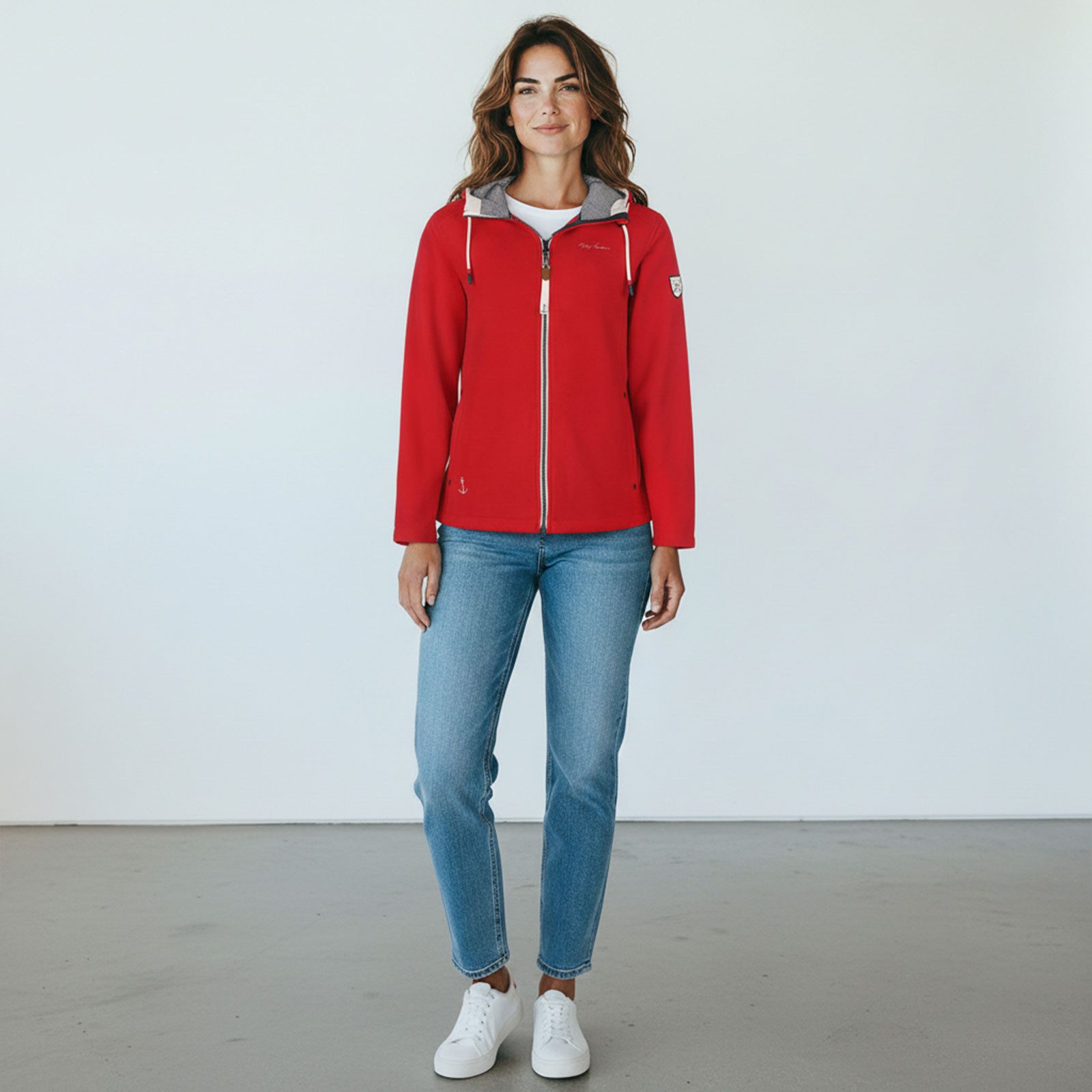 Dry Fashion Fleecejacke Norden Damen Jacke Norden mit Kapuze - Windabweisend mit taillierten Schnitt
