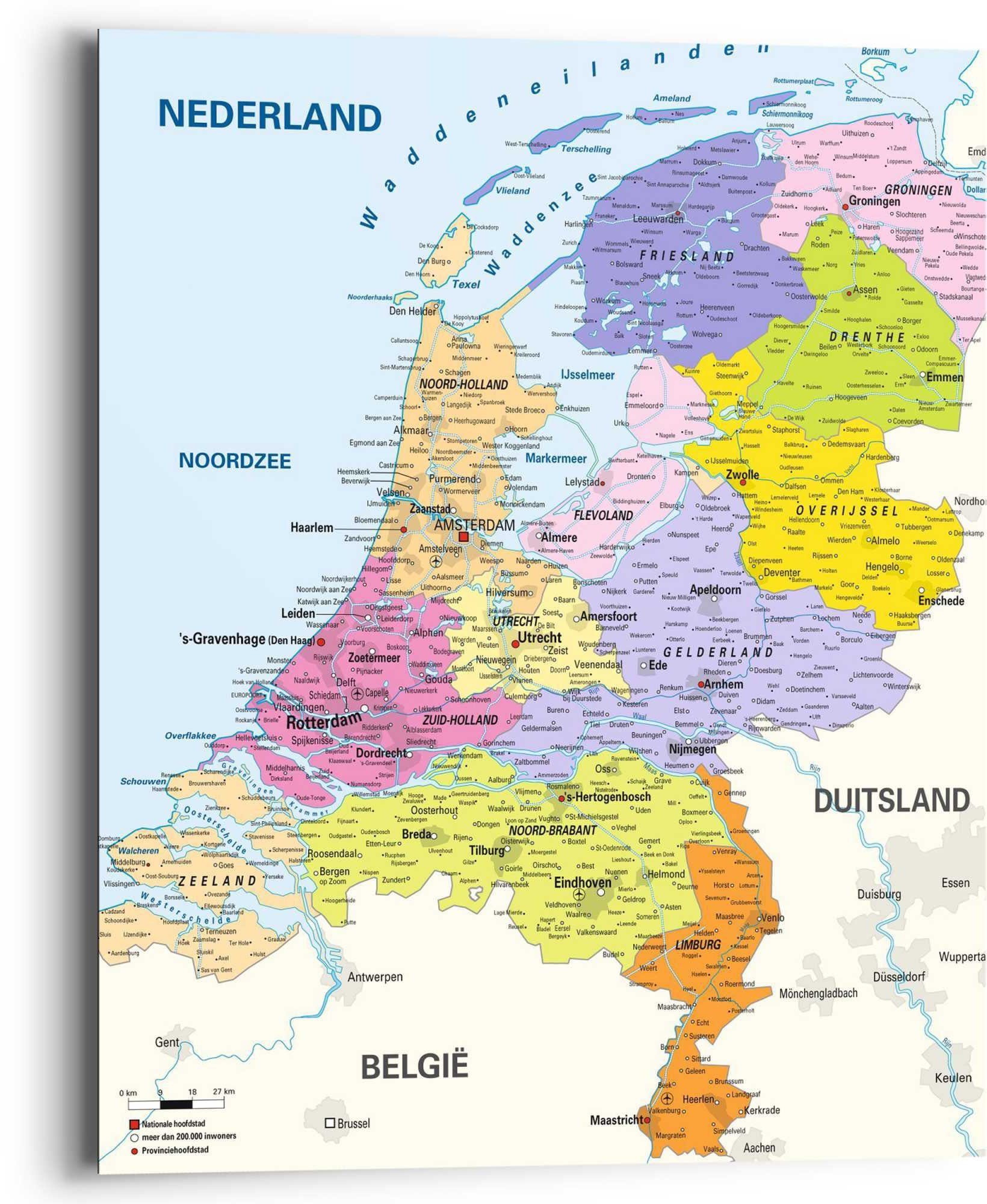 Reinders! Wandbild »Wandbild Landkarte Niederlande Holland - Niederländisch  - Städte«, Landkarten (1 Stück) online kaufen | OTTO