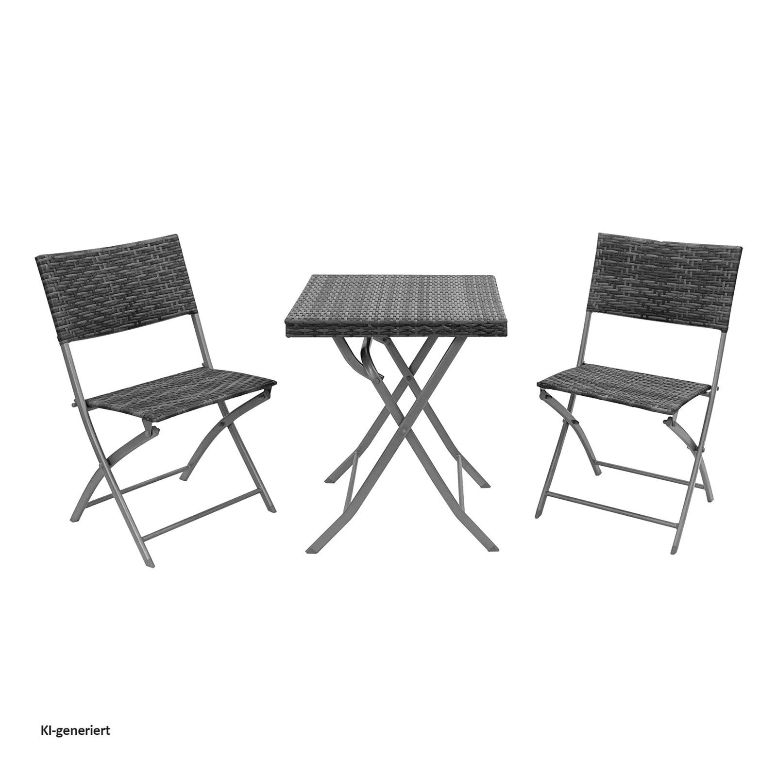 HTI-Living Sitzgruppe Tischgruppe Siggi, (Set, 3-tlg., 1 Tisch, 2 Stühle), Klapptisch Klappstühle Balkonmöbel