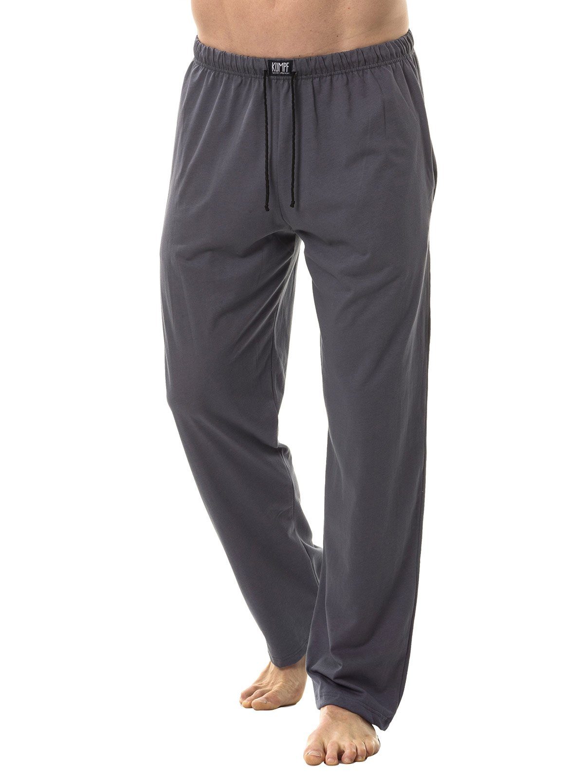 KUMPF Loungehose Herren Pyjamahose Bio Cotton (Stück, 1-tlg) hohe Markenqualität mittelgrau