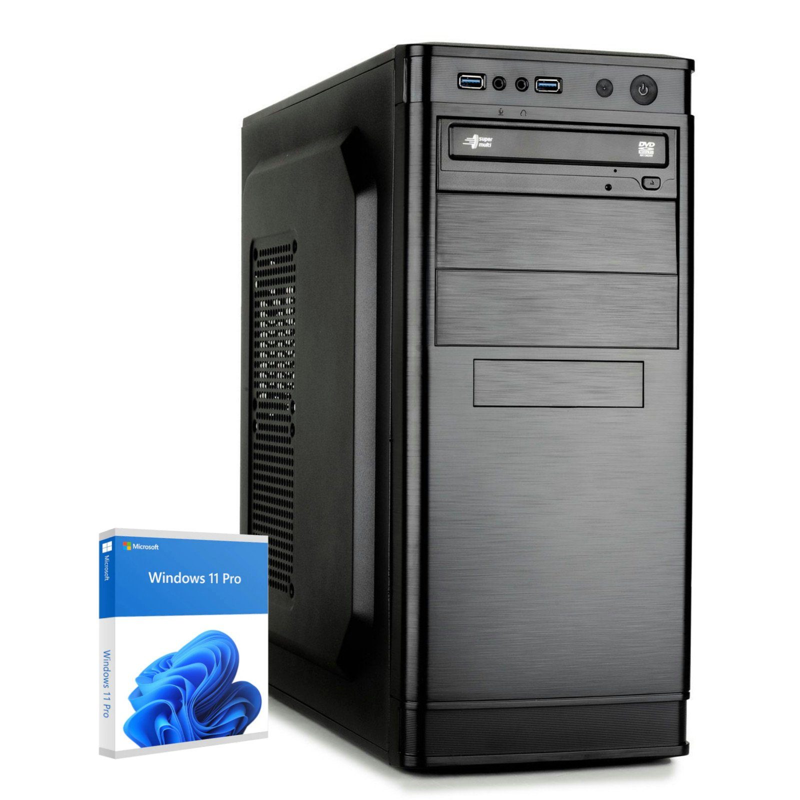 dcl24.de Business-PC (Intel 16 GB 12100, Luftkühlung) SSD, Core i3 500 RAM, GB