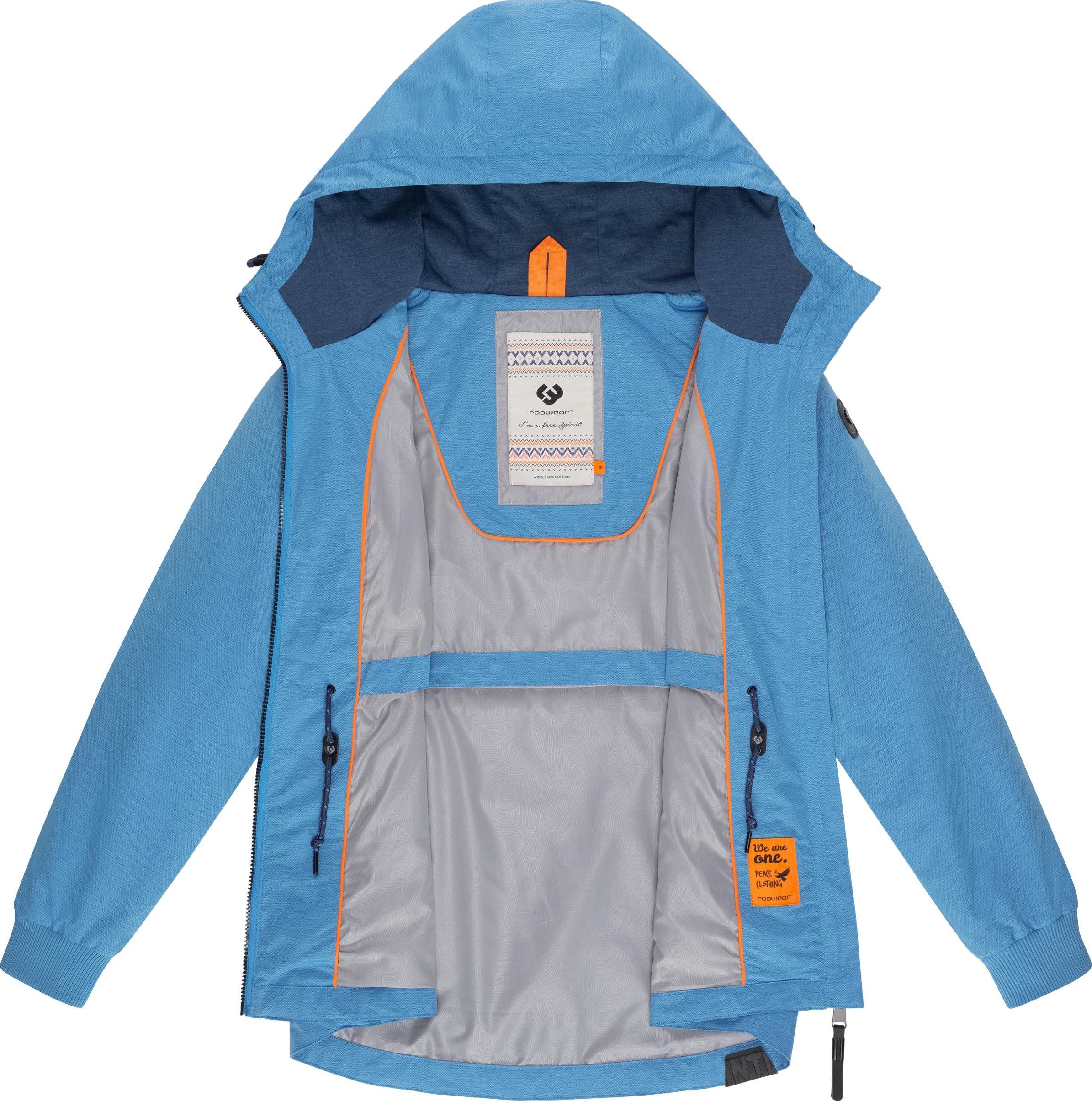 Ragwear Outdoorjacke Dowey Tech stylische wasserdichte Übergangsjacke mit großer Kapuze