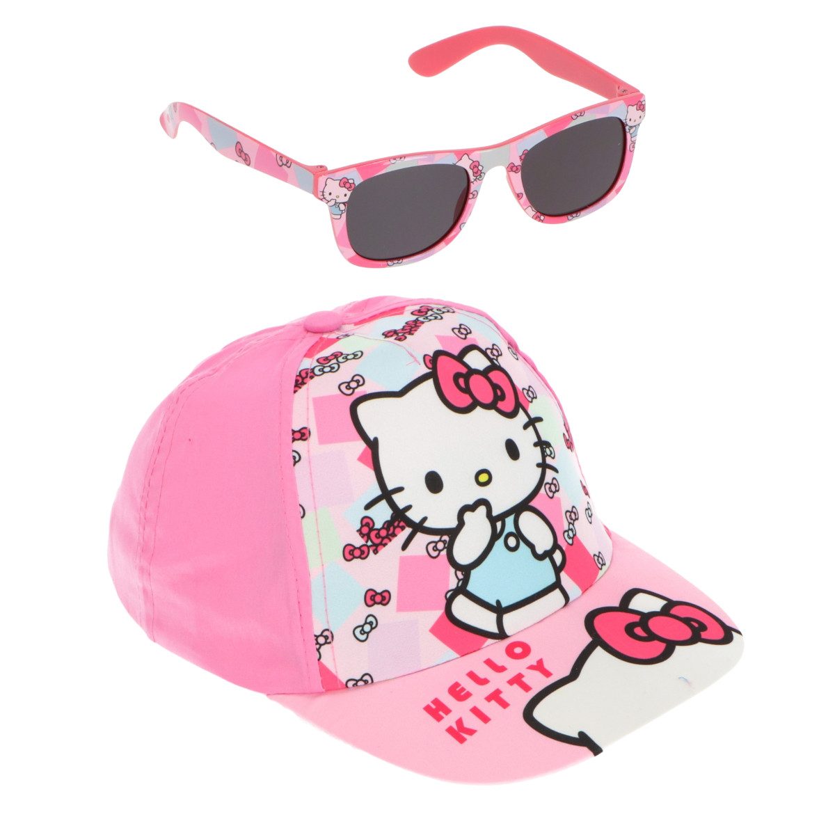 Hello Kitty Baseball Cap Kinder Cap mit Sonnenbrille Baumwolle Alltag Freizeit (Spar-Set)