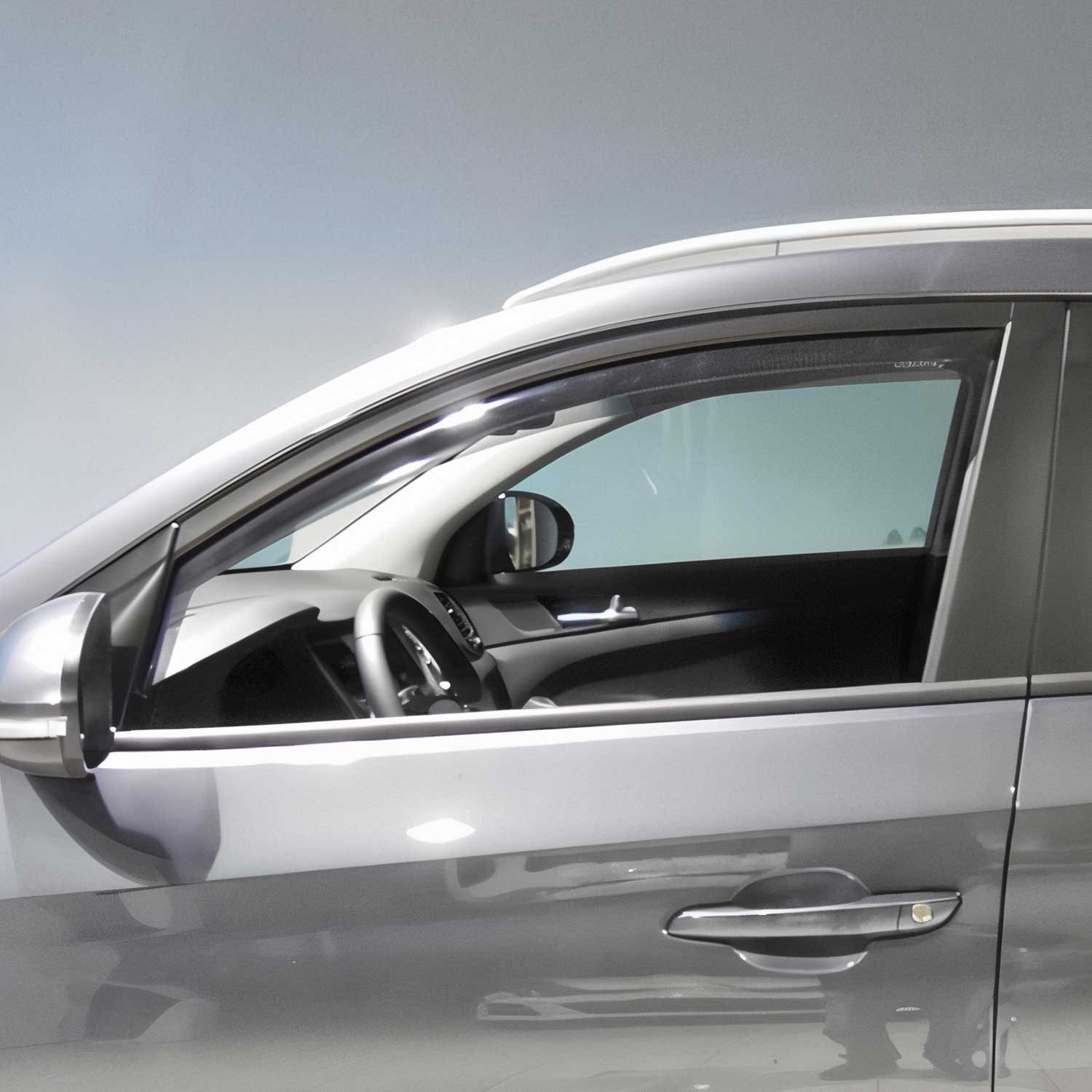 OMAC Lüftungsgitter Windabweiser für Hyundai Tucson 2015-2020 Dunkel Acryl 2tlg (2 St), Aerodynamisch, Einfache Montage, Waschstraßenfest