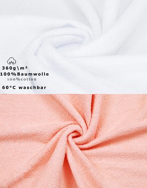 Betz Handtuch Set 8-tlg. Handtuch-Set Palermo Farbe weiß und apricot, 100% Baumwolle