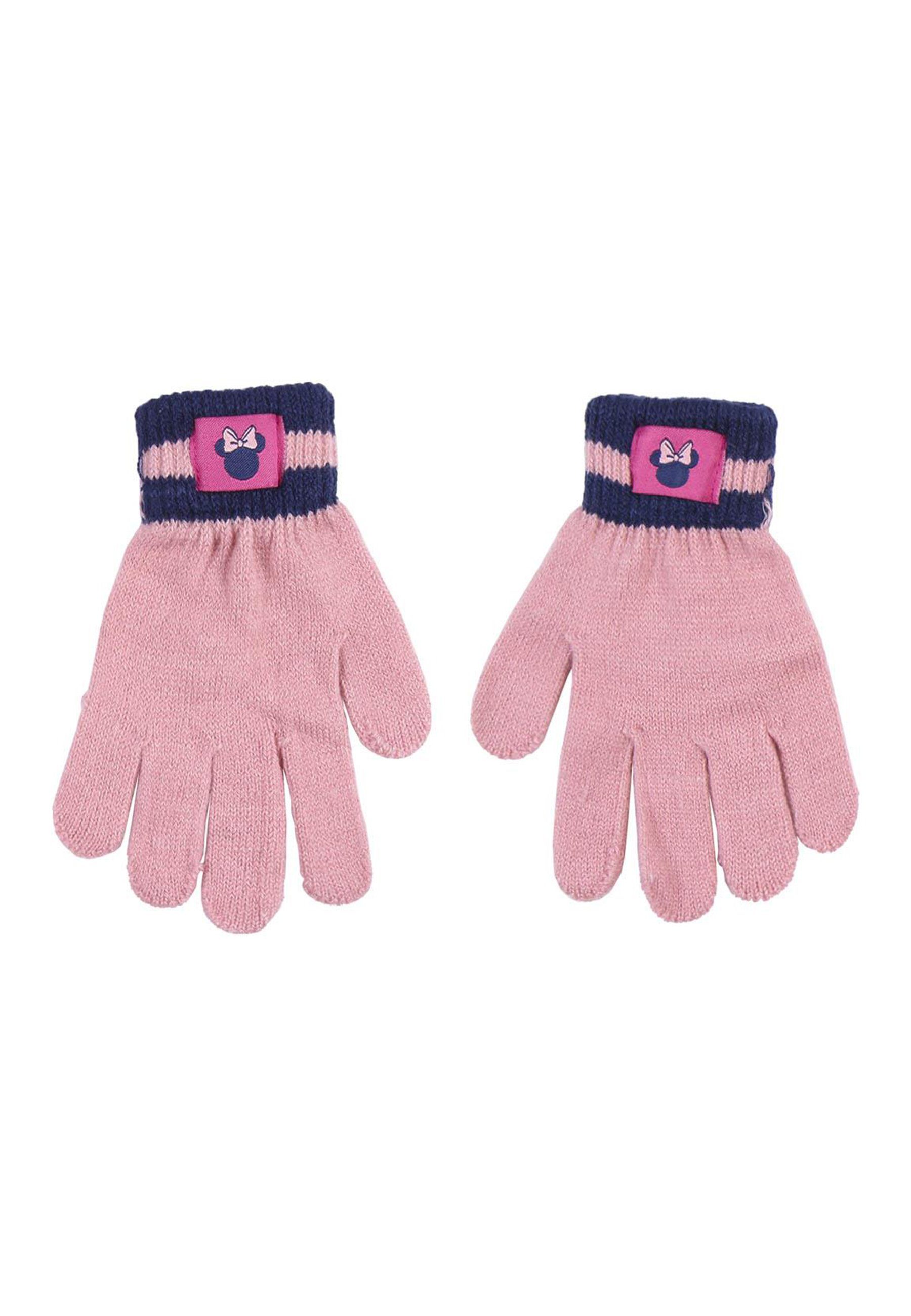 Handschuhe Bommelmütze Winter-Set (SET) Mädchen Disney Minnie Kinder Mouse Mütze