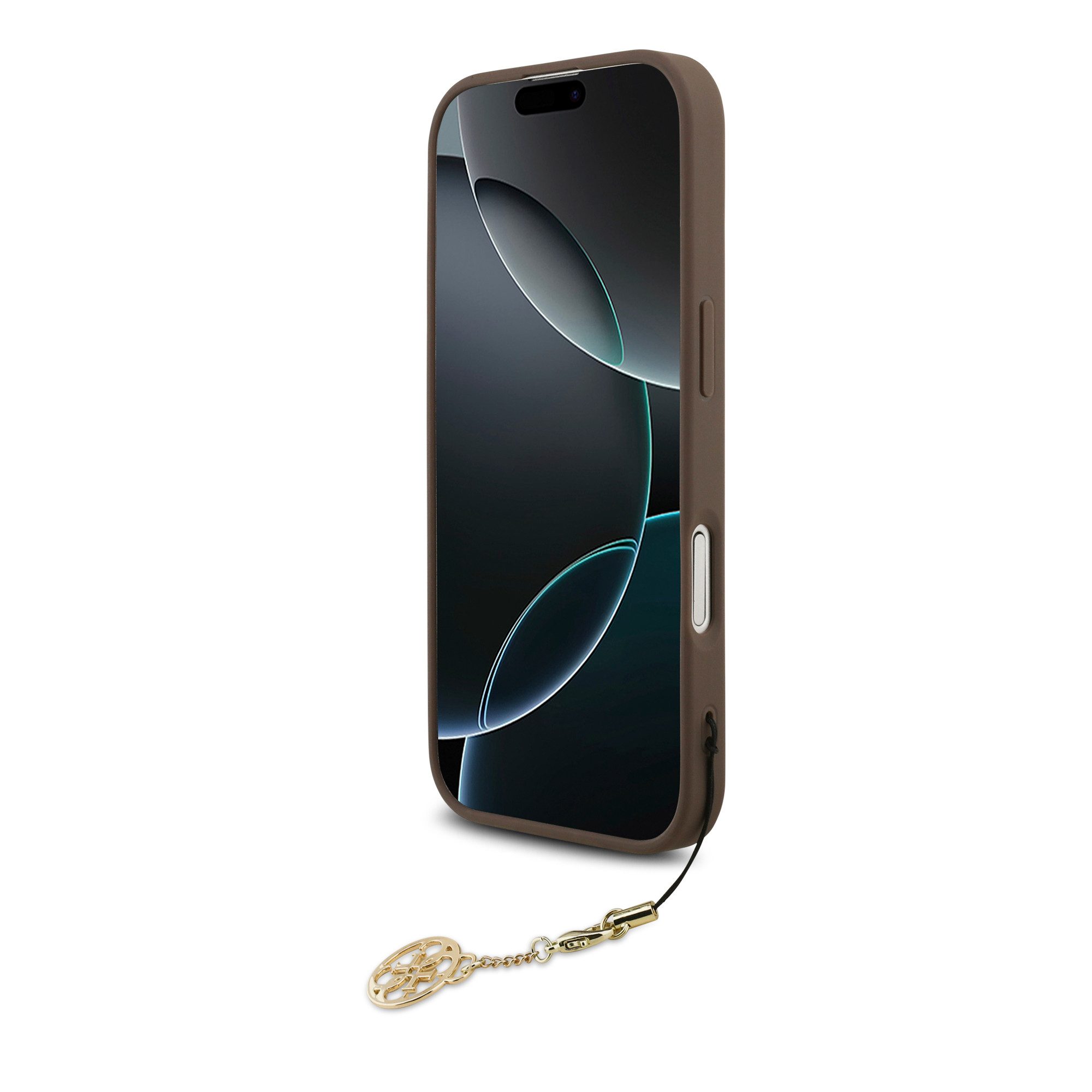 Guess Handyhülle GUESS Case für iPhone 17 Charm Anhänger Handyhülle Cover Braun – Bild 4 von 4