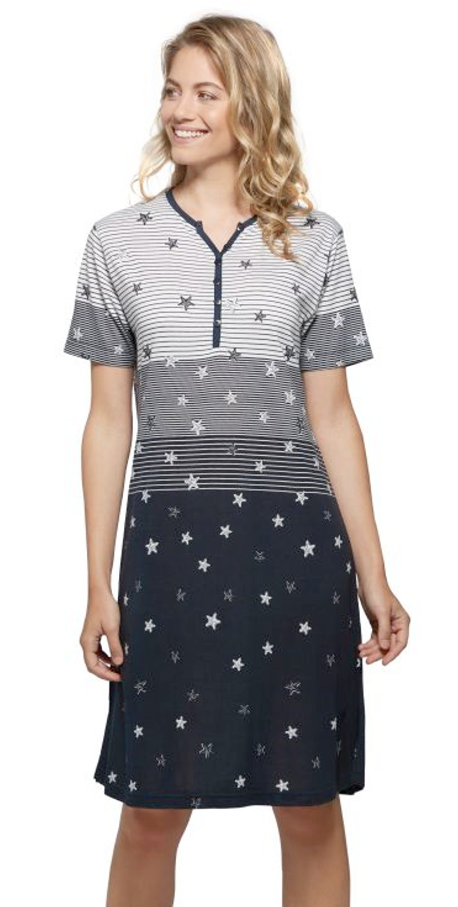 Hajo Nachthemd Damen Nachthemd (1-tlg) mit Sternen