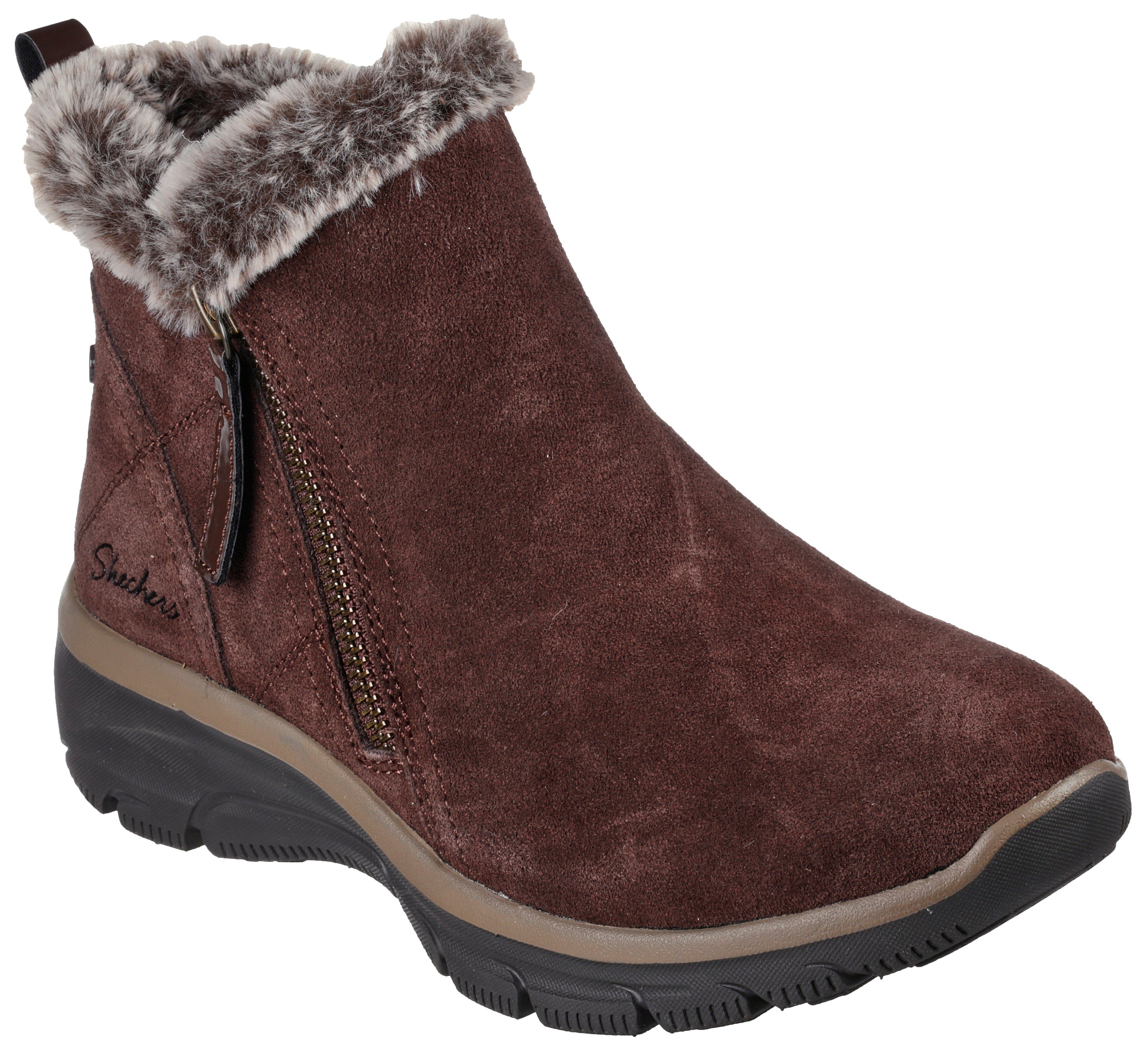 braun-kombiniert - Winterboots GOING Fellimitatkragen HIGH Skechers EASY ZIP mit