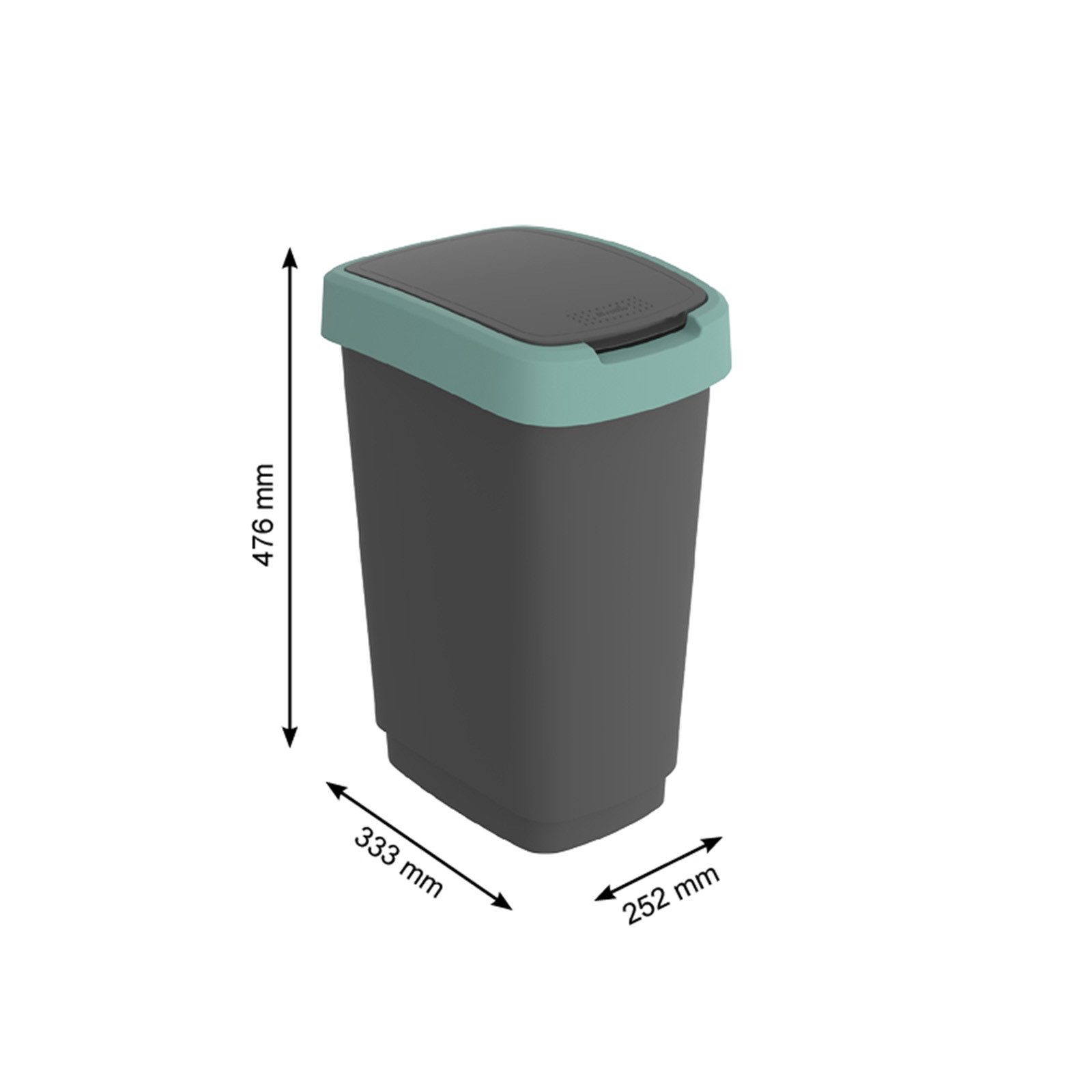 ROTHO Mülleimer TWIST 2er-Set Abfalleimer 25l - 2-in-1 Deckel - ideale Mülltrennung, ideal für Mülltrennung & Recycling – Bild 2 von 3