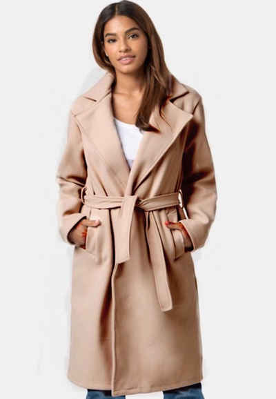 Worldclassca Trenchcoat Worldclassca Damen TRENCHCOAT mit Gürtel Reverskragen langer Mantel