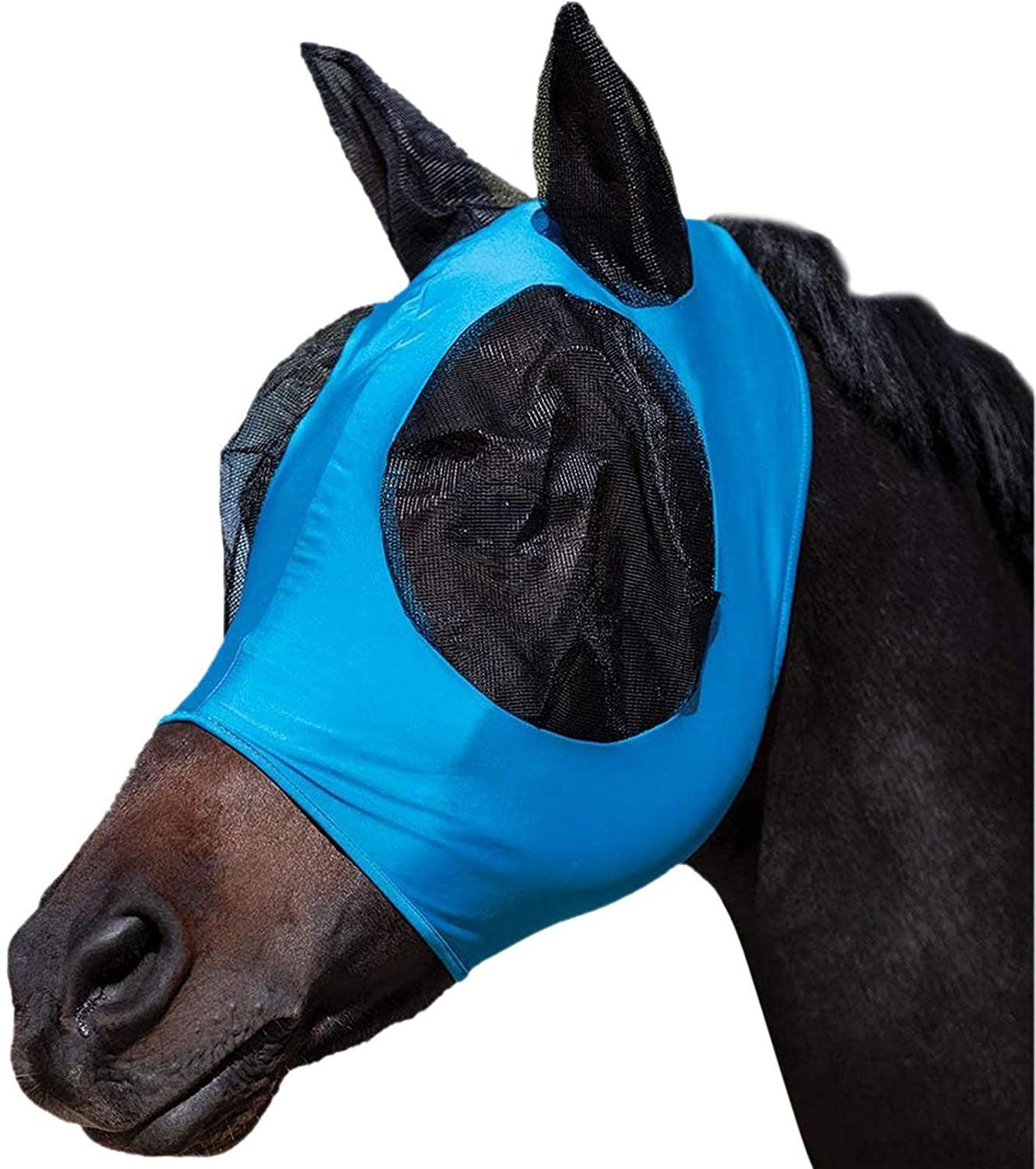 zggzerg Fliegenmasken Zggzerg Pferd Fliegenmaske Hervorragender Komfort Blau | Fliegenmasken