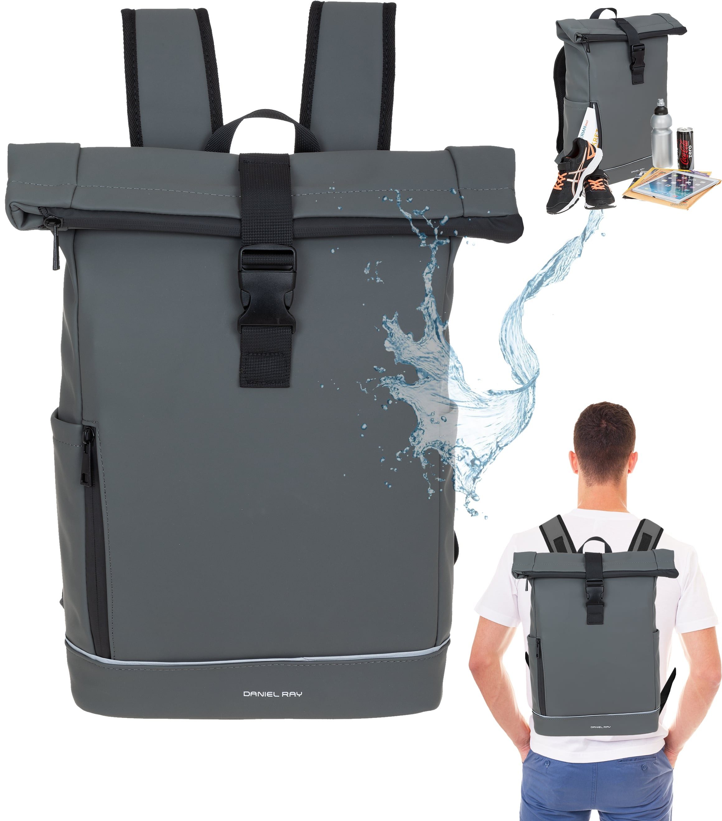 Daniel Ray Freizeitrucksack Kurierrucksack wasserabweisend Outdoor Damen Herren, Highlands Laptoprucksack Tasche wasserabweisend + Etui