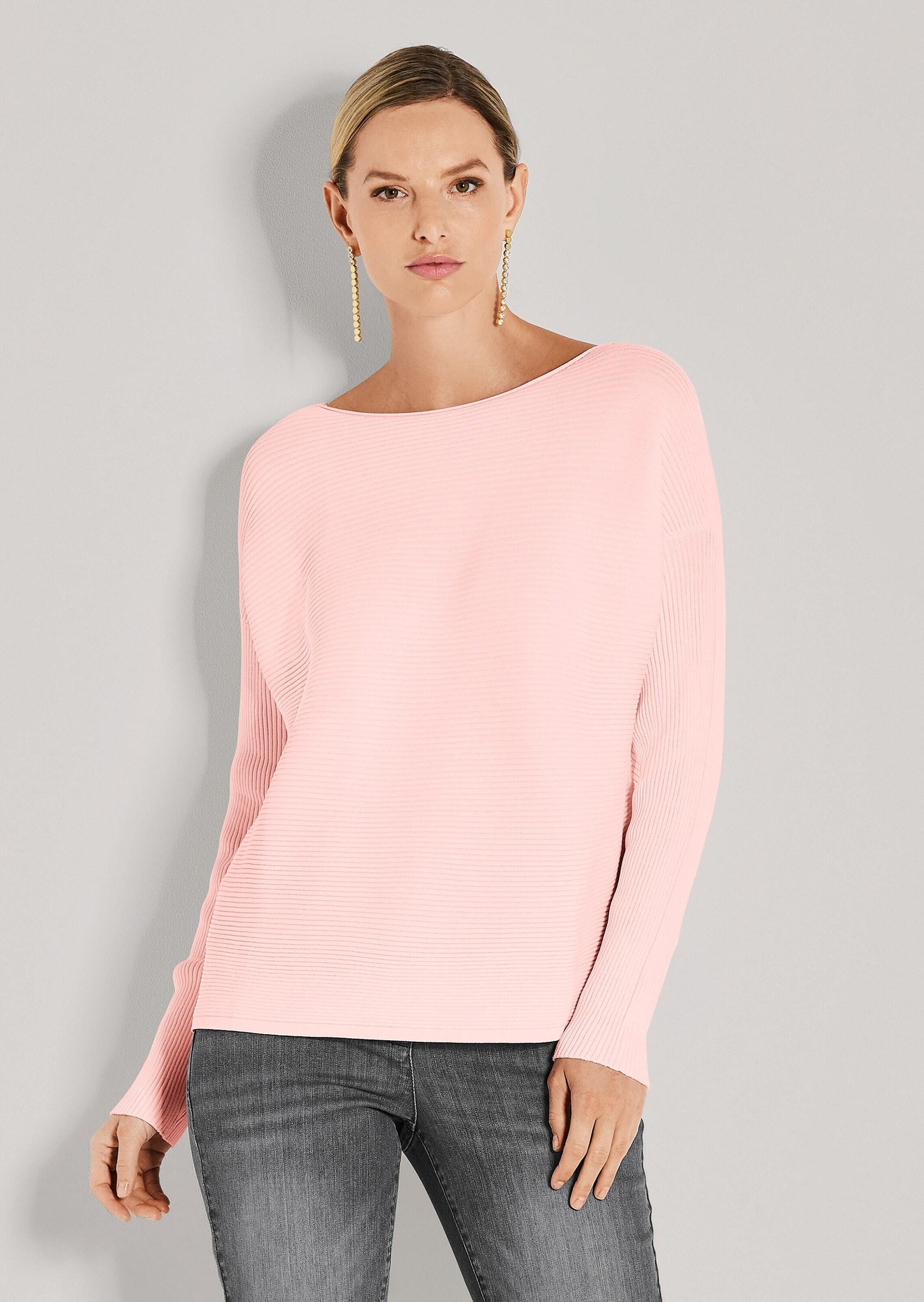 MADELEINE Strickpullover Lässiger Oversized-Pullover mit U-Boot-Ausschnitt Rippstrickpullover mit überschnittenen Schultern und Langarm