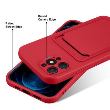 CoolGadget Handyhülle Rot als 2in1 Schutz Cover Set für das Apple iPhone 12 Pro Max 6,7 Zoll, 2x Glas Display Schutz Folie + 1x TPU Case Hülle für iPhone 12 Pro Max