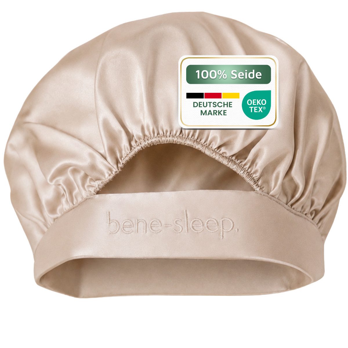 bene-sleep. Duschhaube bene-sleep Seidenbonnet Maulbeerseide, größenverstellbar, wendbar, 100 % reine Maulbeerseide, 22 Momme, größenverstellbar