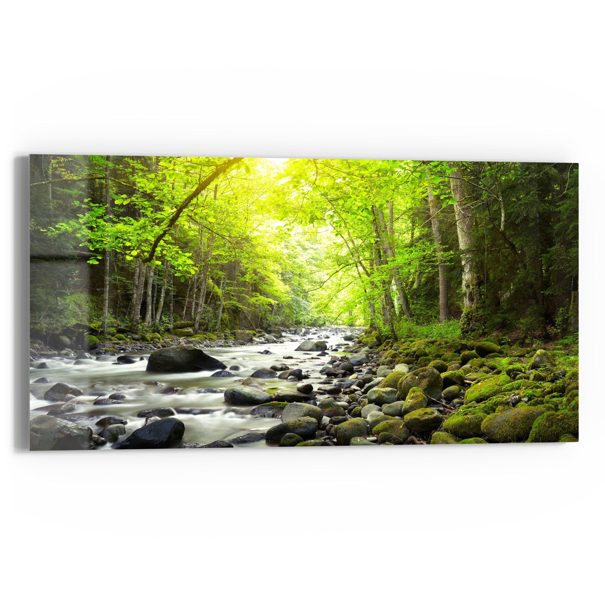 DEQORI Glasbild 'Steiniges Flussbett', 'Steiniges Flussbett', günstig online kaufen