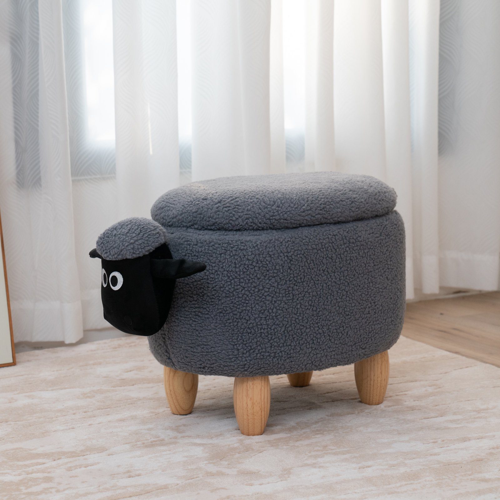 SVITA Kinderhocker Tierhocker, mit Stauraum, Sitzhocker, Sitztruhe, Schaf G günstig online kaufen