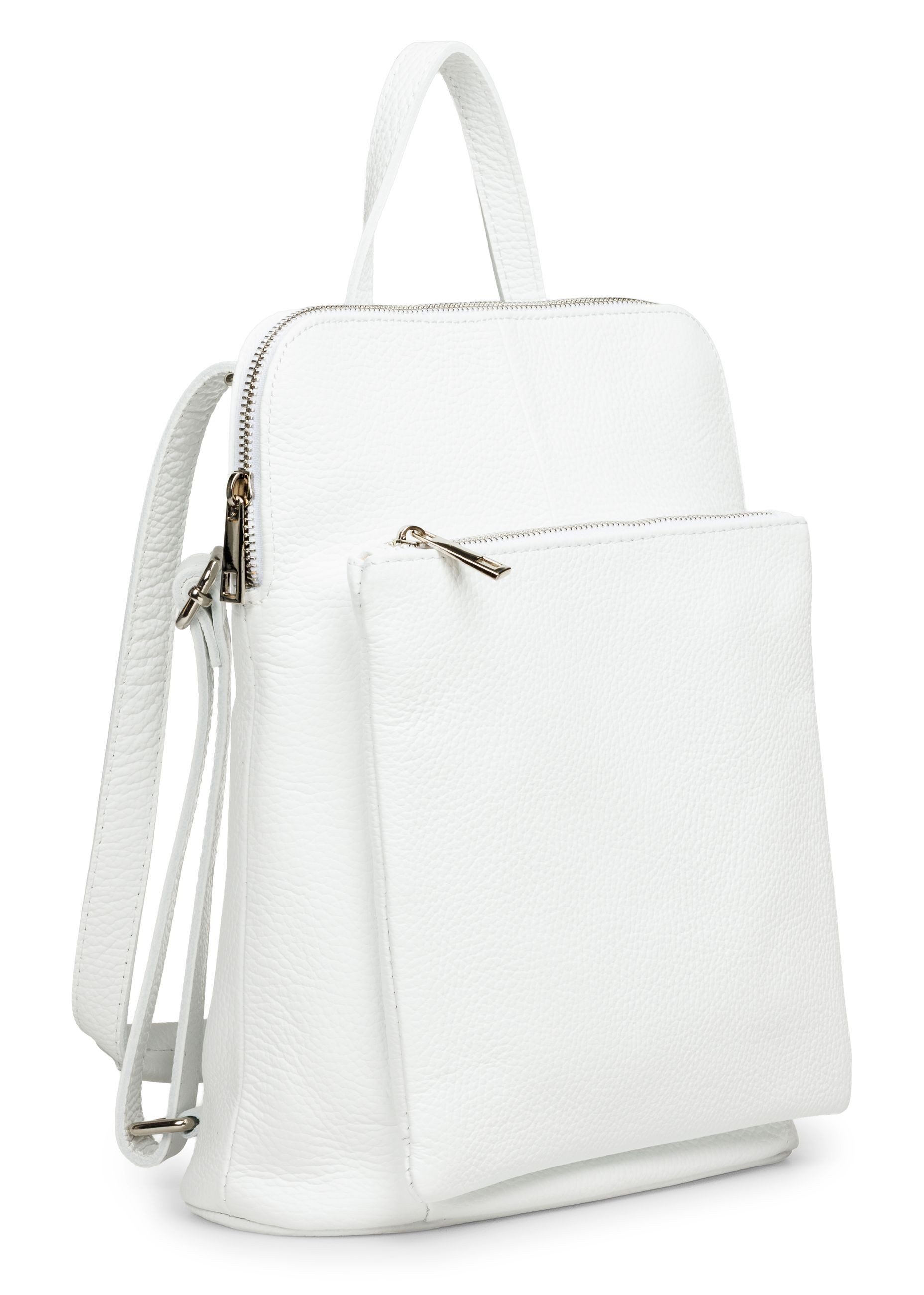 Caspar Schultertasche 2in1 Damen Leder Backpack in 2 Größen - PREMIUM LINE - Modell No.826, casual, leicht & unempfindlich - 100% Echtleder - Handmade in Italy