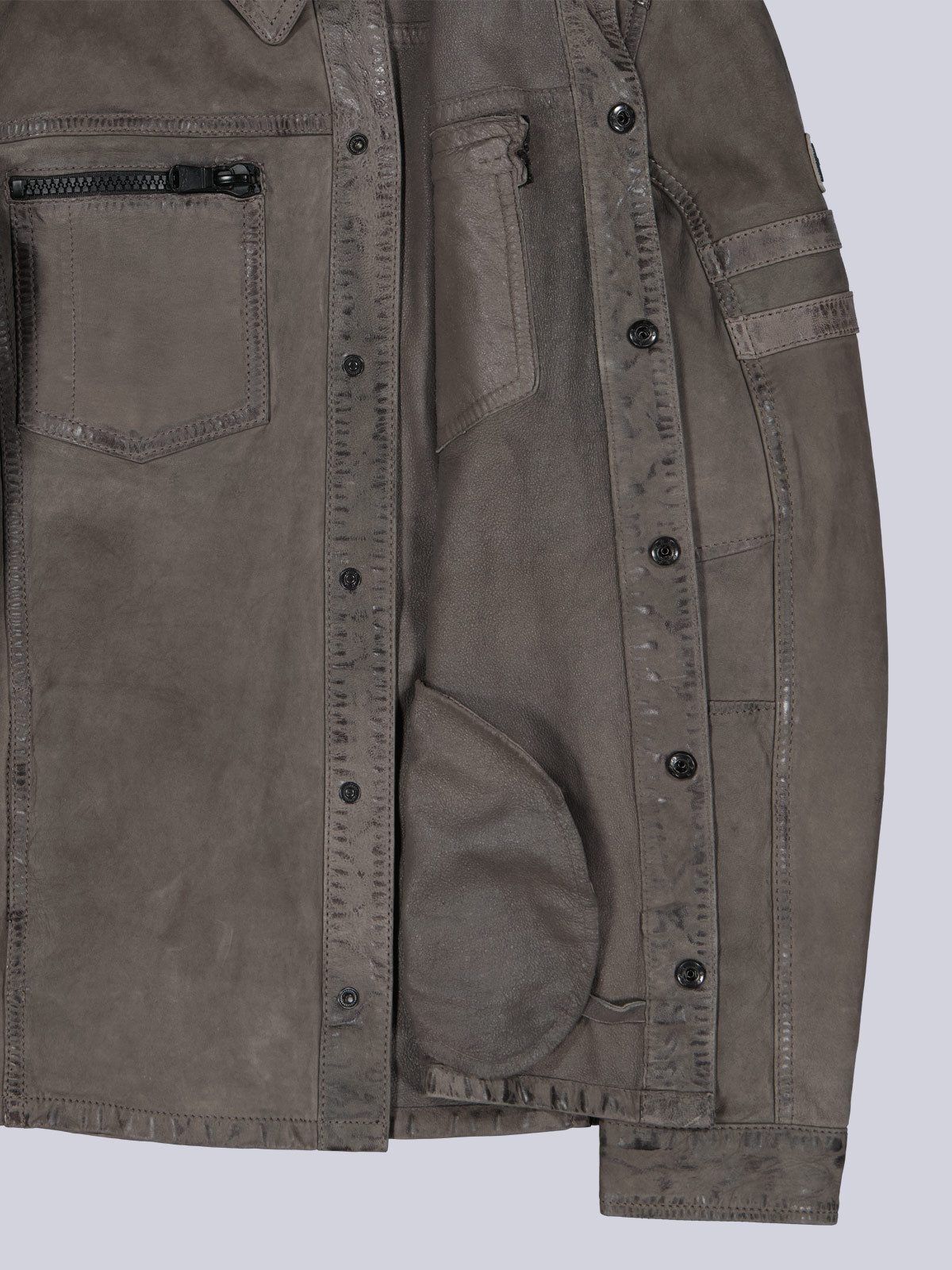 Engbers Lederjacke Herren Lederjacke regular, Grau