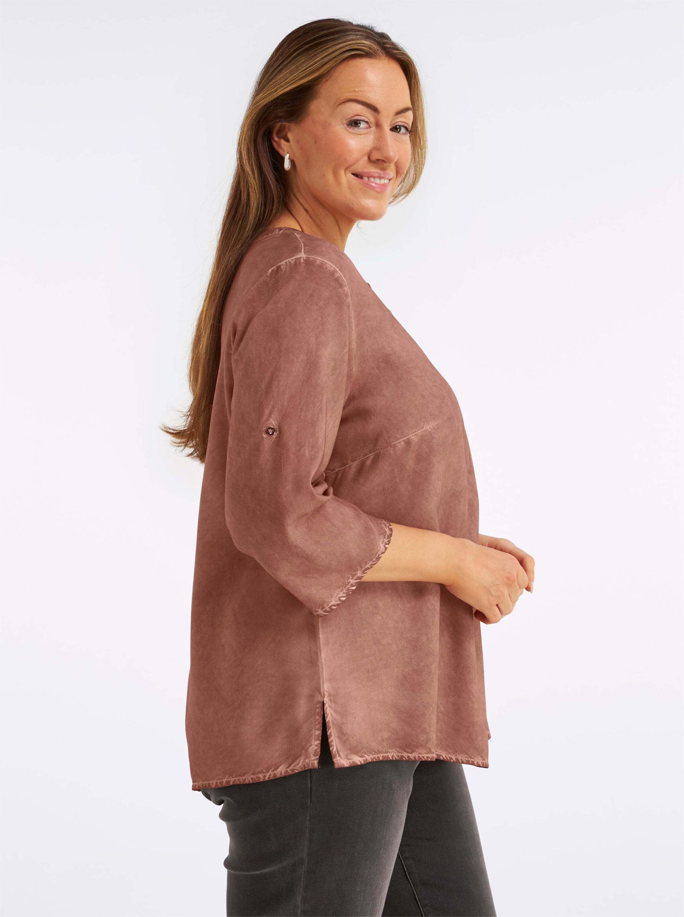 Sieh an! Klassische Bluse Tunika 3/4-Arm