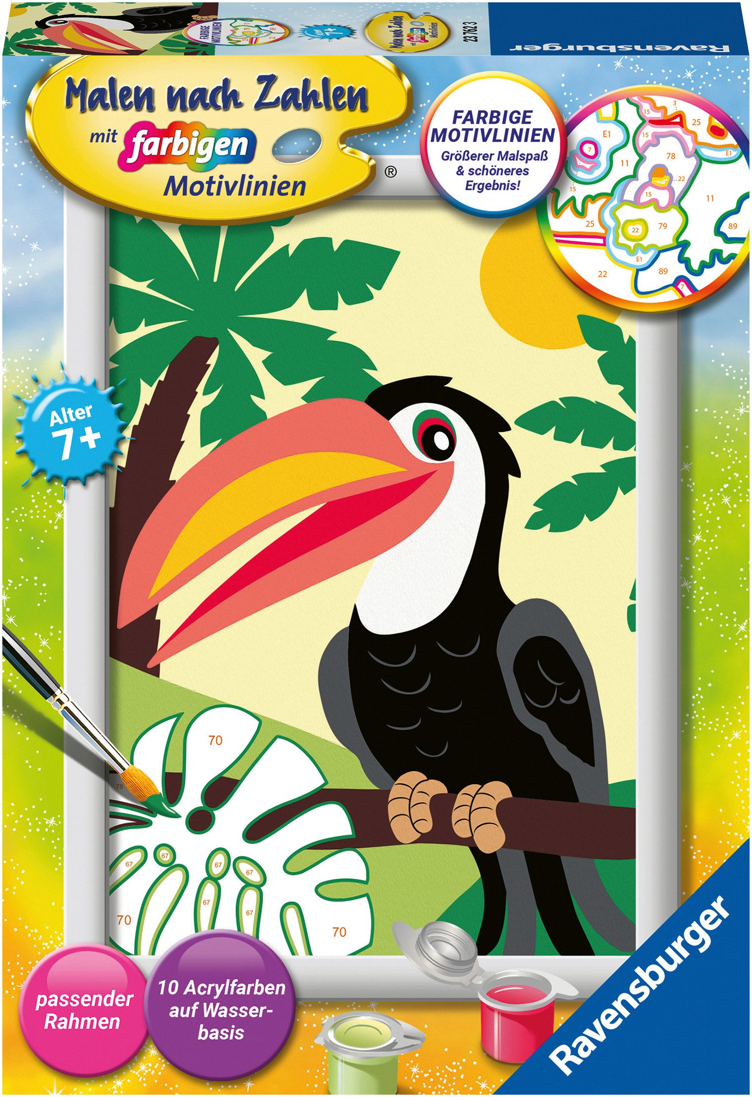 Ravensburger Раскрась по номерам CreArt, Tukan im Dschungel, Made in Europe