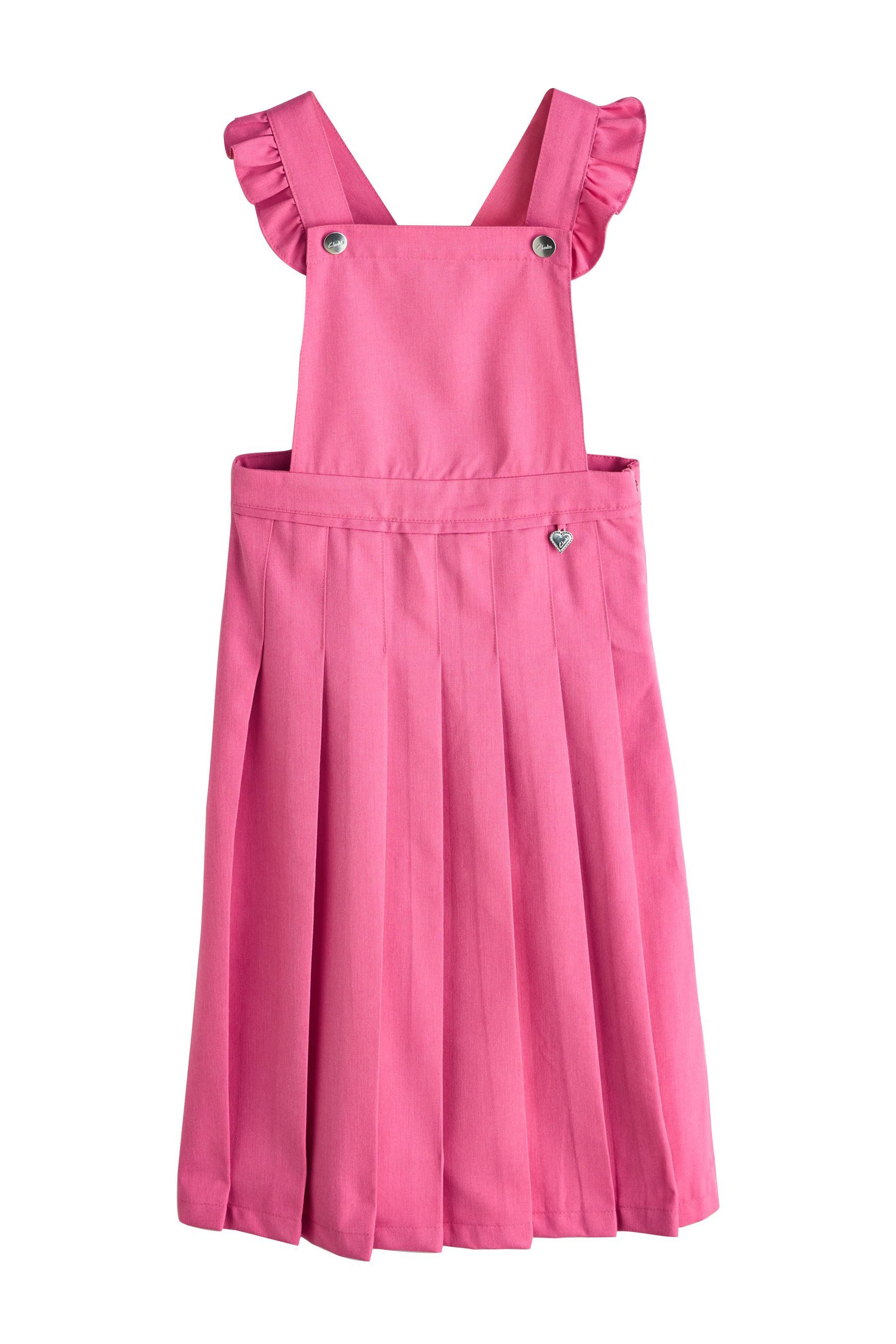 Midikleid Clarks plissiertes Midi-Latzkleid mit Rüschen