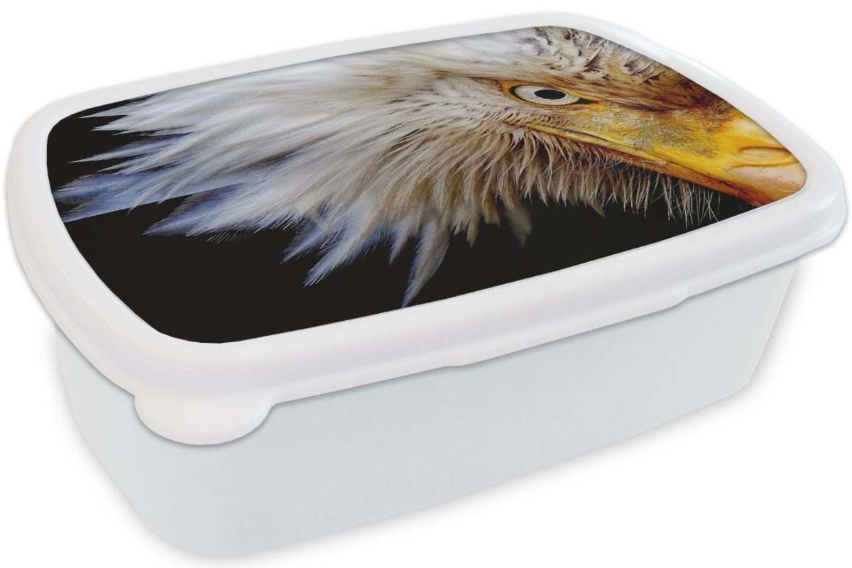 MuchoWow Lunchbox Vogel - - Brotdose, und für (2-tlg), Kinder Auge Jungs für weiß Brotbox und Mädchen Schnabel, Erwachsene, Kunststoff
