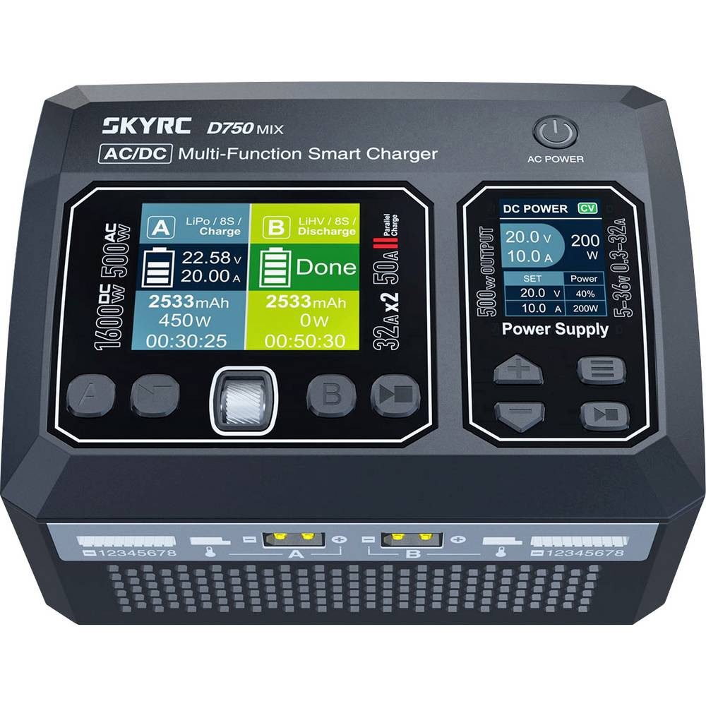 SkyRC D750 MIX Modellbau-Ladegerät 32 A Blei, LiFePO, LiHV, LiIon, LiPo, Modellbau-Ladegerät