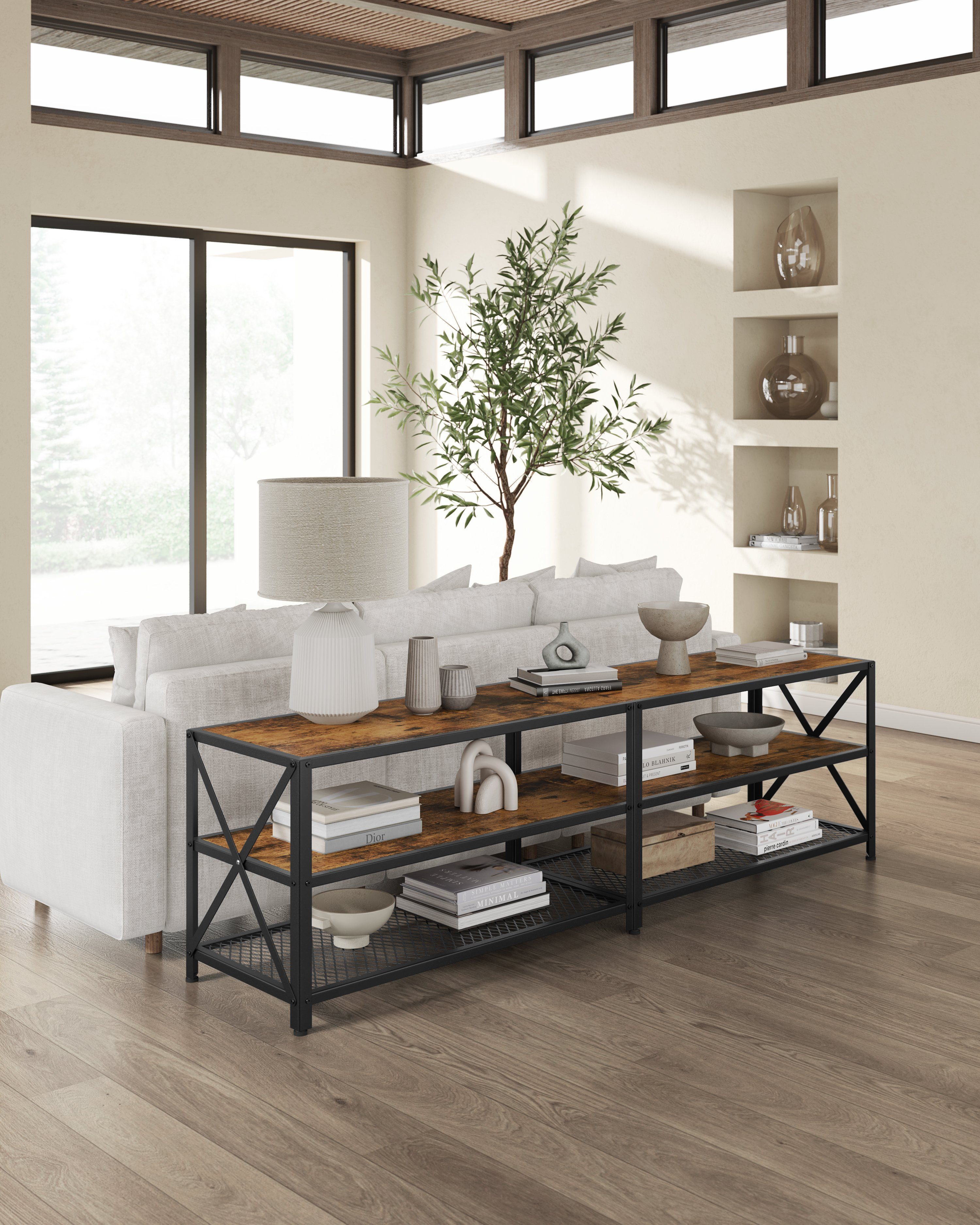 VASAGLE Lowboard Fernsehtisch, 140/160/178 cm Breite, mit Ablagefächern günstig online kaufen