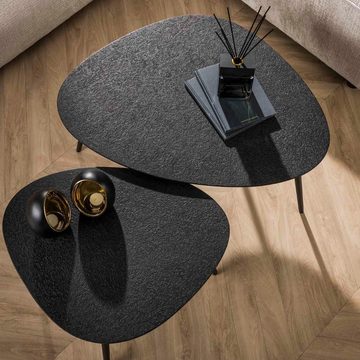 RINGO-Living Beistelltisch Couchtisch Xezal in Schwarz aus Holz 2er-Set 410x800x590mm, Möbel