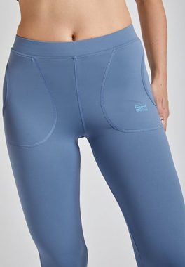 SPORTKIND Funktionsleggings Sportleggings mit Taschen Damen & Mädchen grau blau