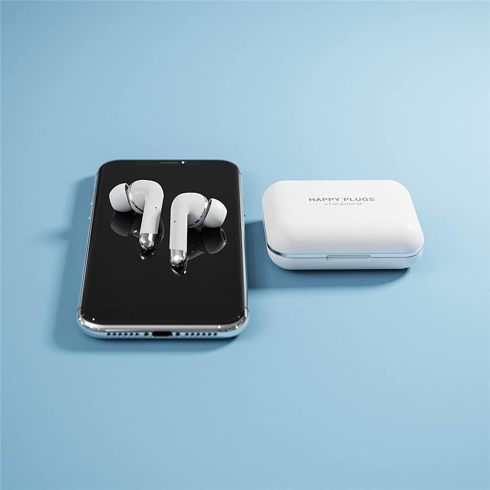 Hama Happy Plugs Air (Weiß, Bluetooth) In-Ear-Kopfhörer Ohrhörer, 1 Plus wireless