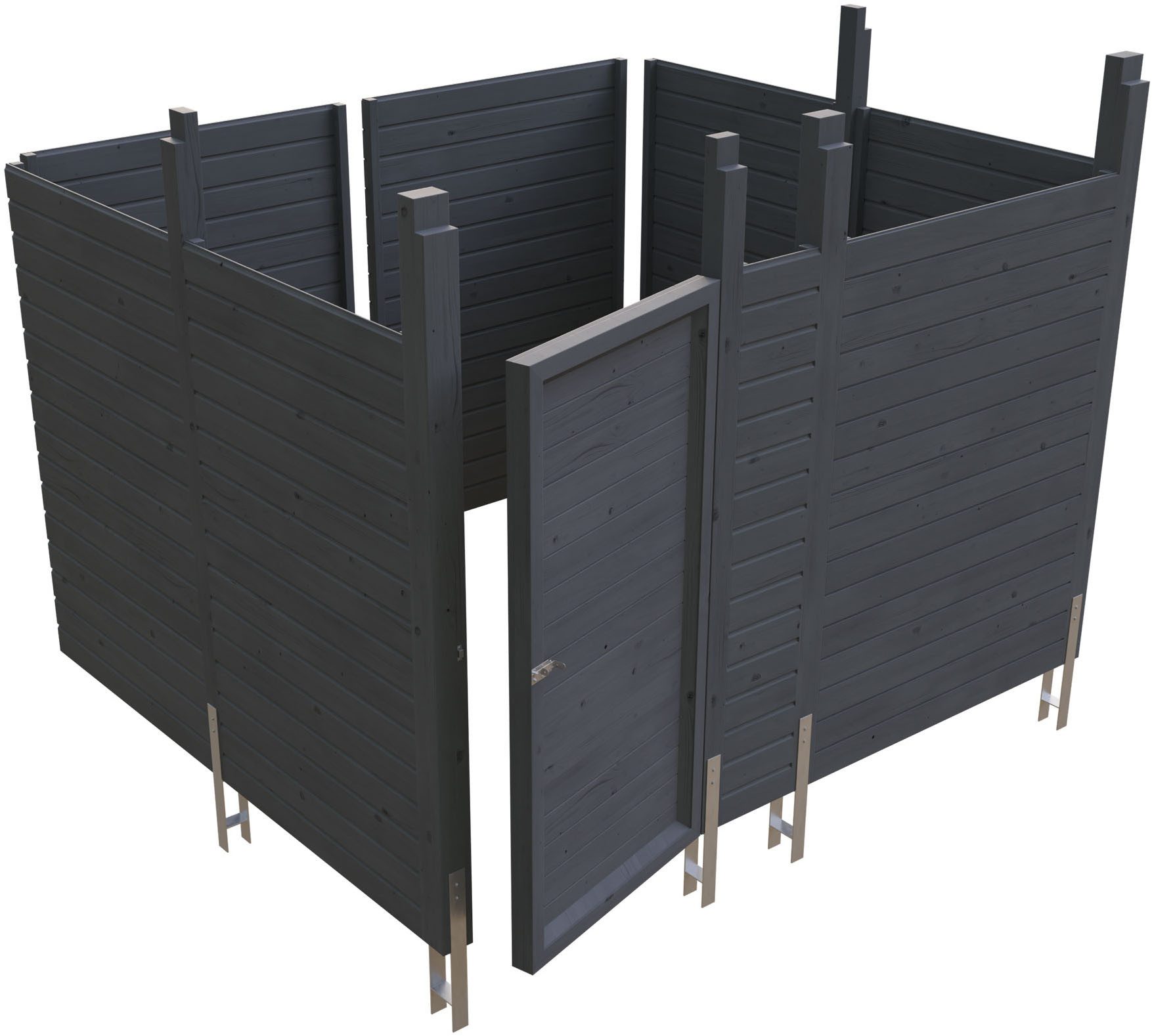 Skanholz Carport-Geräteraum Abstellraum C8, BxT: 275x317 cm, aus Profilschalung