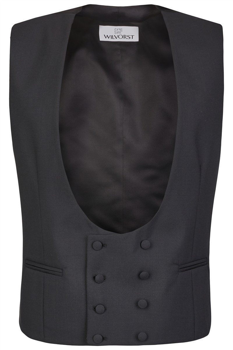 Wilvorst Anzugweste Wilvorst CLASSICs Herren Smokingweste V-Neck Classic-Fit Schwarz
