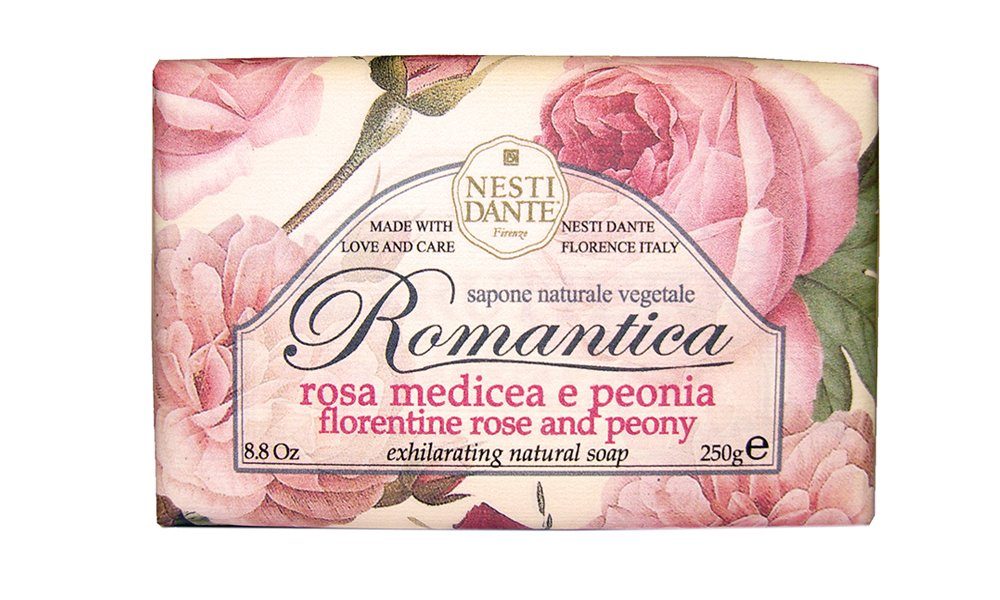 Nesti Dante Handseife Florentine Rose & Peony 250 g, Hand -und Körperseife mit feinem Duft 250 g