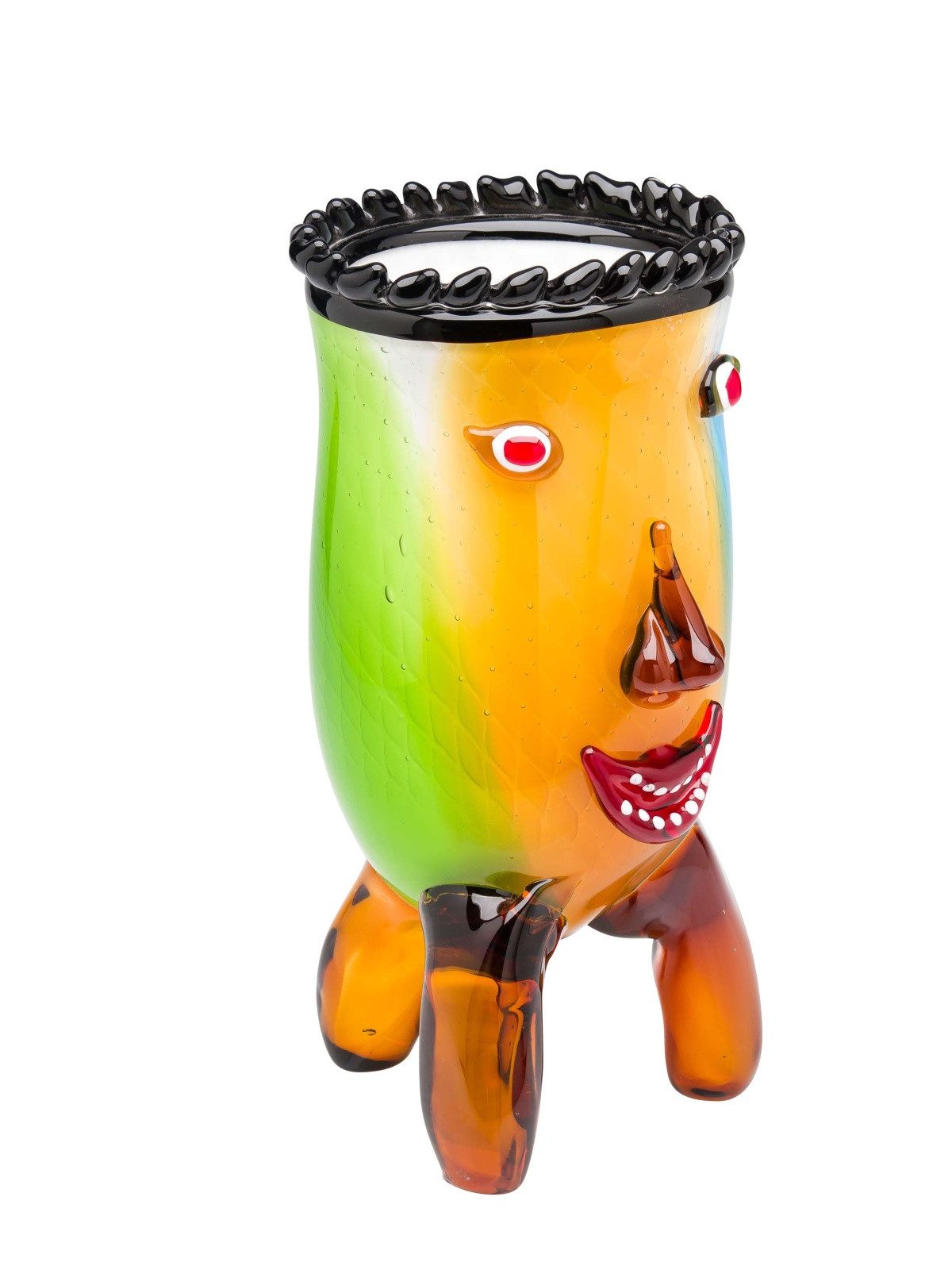 Dekoobjekt Glasvase Glas Vase Italien im Murano antik Stil H.: 29cm 3,5kg schwere