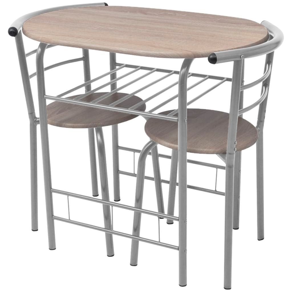 vidaXL Essgruppe Frühstückstisch Bar-Set MDF, (3-tlg)