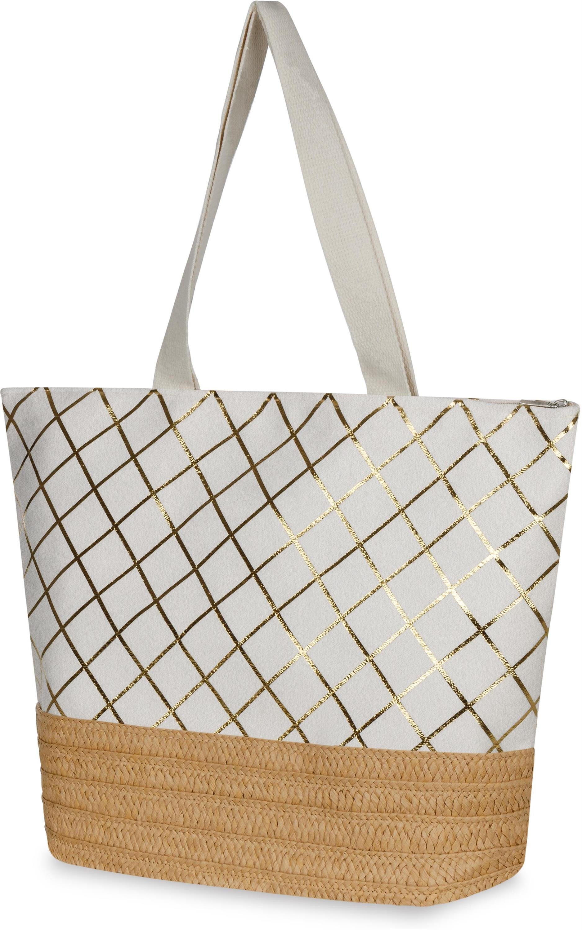 normani Strandtasche Große Strandtasche Kuredu, Handtasche mit Reißverschluss 19 Liter – Bild 2 von 5