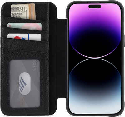 Case-Mate Handyhülle Wallet Echtleder MagSafe BookCase, Handgefertigte Lederhülle für das iPhone 14 Pro Max, 3 m Fallschutz
