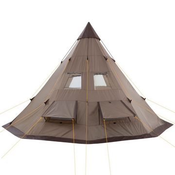 CampFeuer Tipi-Zelt Zelt Spirit für 4 Personen, Braun, 3000 mm Wassersäule, Personen: 4