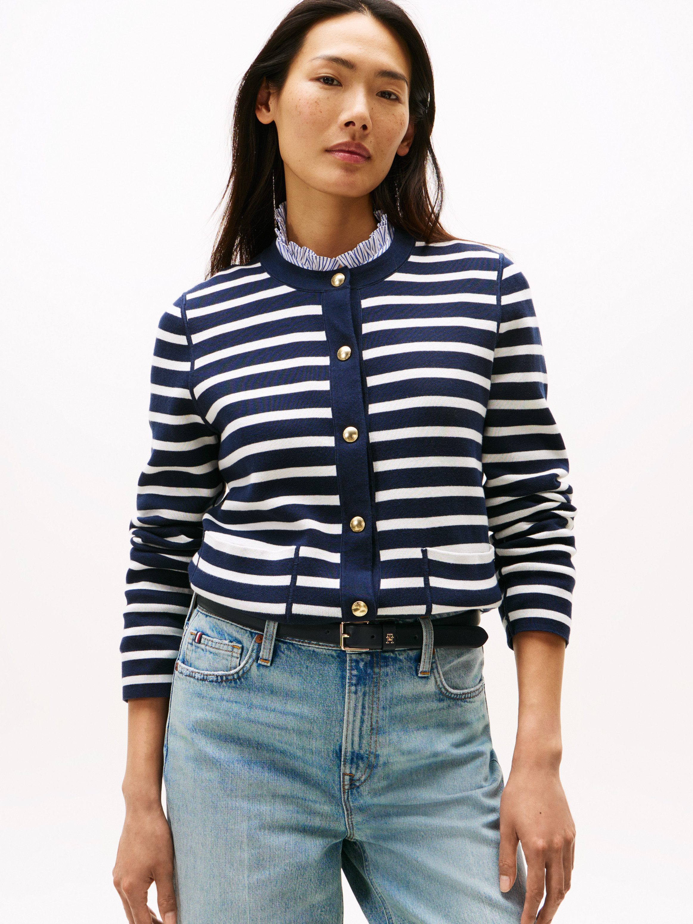 Tommy Hilfiger Strickjacke CO JERSEY STCH REVERSIBLE CARDI mit Wendemöglich günstig online kaufen