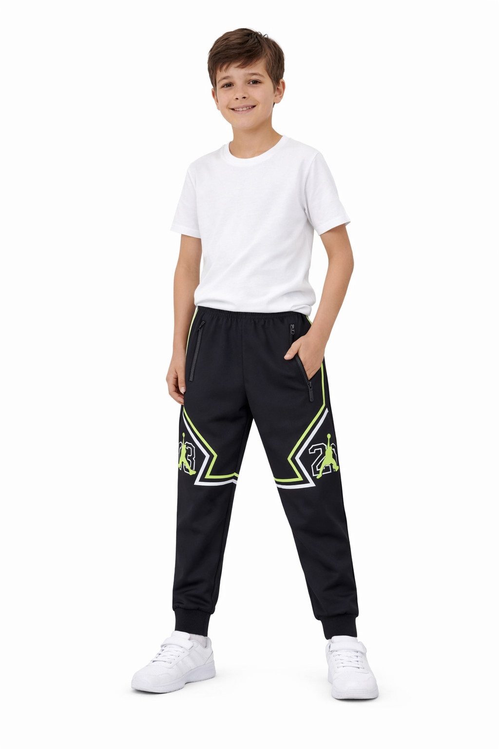 Hessis Jogginghose Freizeithose für Jungen J137 mit elastischem Bund und Reißverschluss Taschen