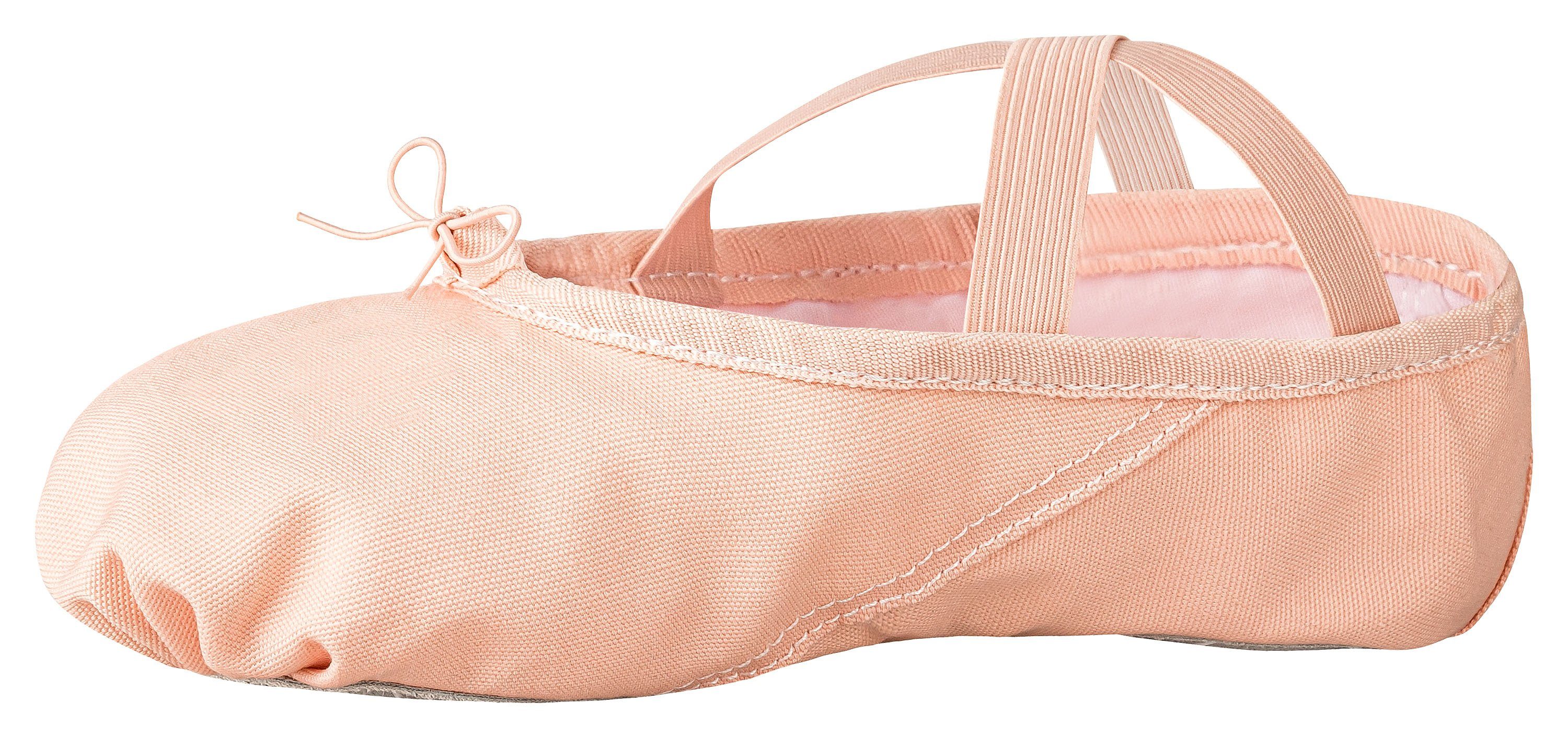 tanzmuster Ballettschuhe Charlie mit geteilter Ledersohle Tanzschuh Ballettschläppchen für Mädchen – Bild 4 von 5