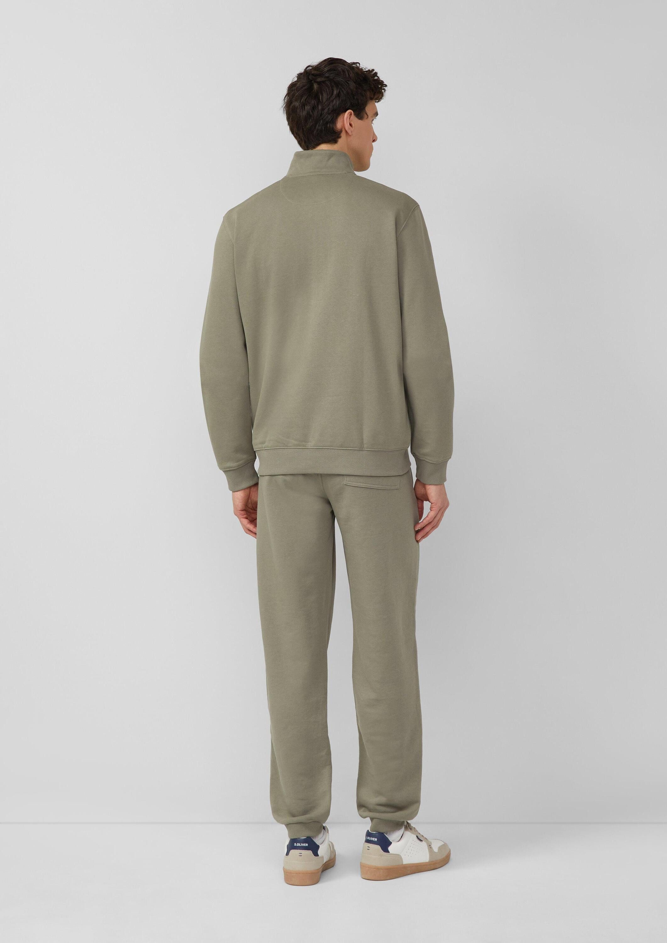 s.Oliver Sweatjacke Sweatshirt Jacke Sweatshirt-Jacke mit Stehkragen und Eingrifftaschen