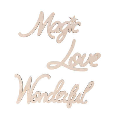 Rayher Wanddekoobjekt Magic-Love-Wonderful, 3er-Set