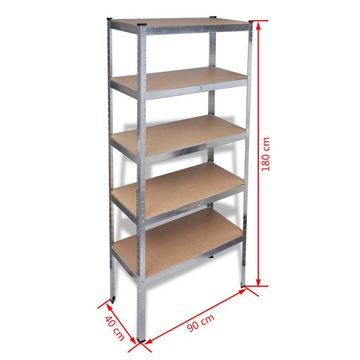 vidaXL Ablageregal 5x Steckregal Lagerregal Schwerlastregal Werkstattregal, 1-tlg.